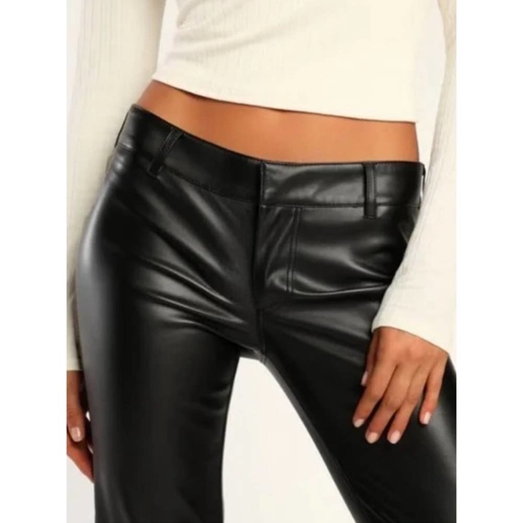 Free People Pants - Free People Love Language Faux Leather Pants in Black